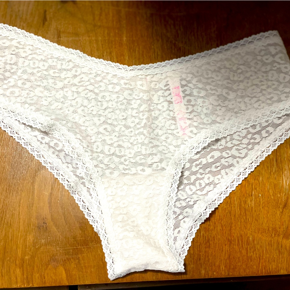 Pink hipster lace underwear